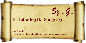Szlobodnyik Gergely névjegykártya